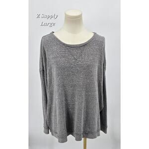 Z Supply Triblend Pullover – Heather Grey – Size L